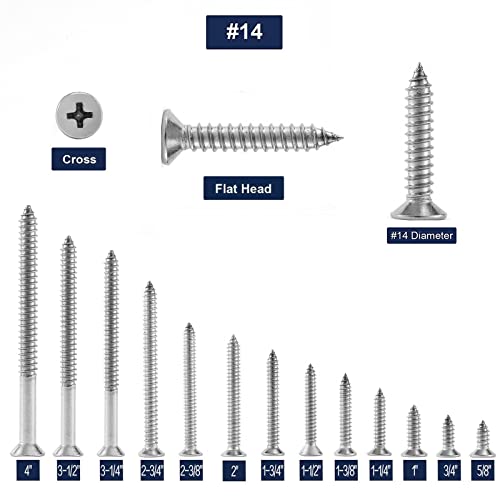 14 x 5 8" Wood Screw 100Pcs 18 (#14 x 5/8")