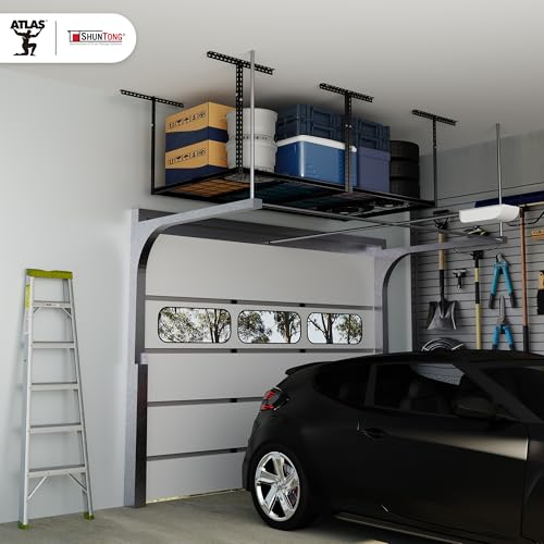 The Atlas Pro 4 x 8 ft Overhead Garage Storage Rack (Hammertone)