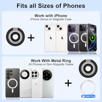 Magnetic Phone Ring Holder for Samsung Galaxy S26 S25 Ultra S25 S24 FE S24 (black)