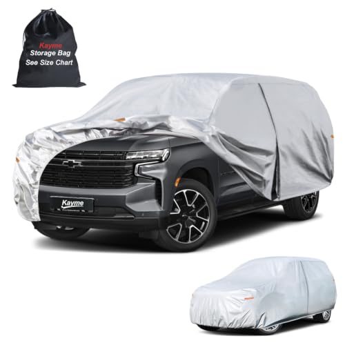 Large SUV Car Cover See Vehicle Size Chart for Accurate Fit (Aluminum-Silver / 3 S6 Fit SUV-Length (208" To 215"))