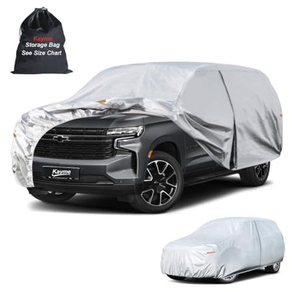 Large SUV Car Cover See Vehicle Size Chart for Accurate Fit (Aluminum-Silver / 3 S6 Fit SUV-Length (208" To 215"))