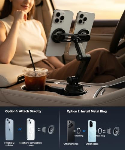 Dual MagSafe Cup Holder Phone Mount (Double Magsafe)