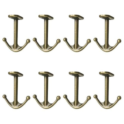 Ball Two Prong Ceiling Hook for Closet Top Bathroom Kitchen Cabinet Garage Pack of 8 (Bronze)