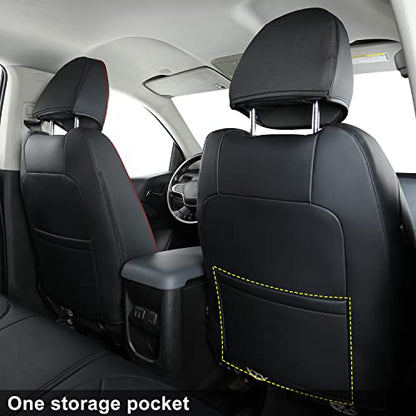 2 Front Chevy Colorado Seat Covers ((2015-2022) Font Only / Black&Red)