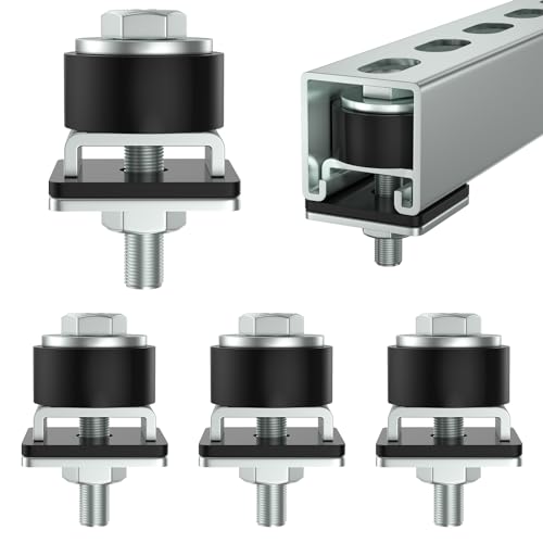 Anti Skid designTrolley Roller Wheels Limit Trolley Assembly Positioning for Unistrut Strut Channel with 1 (Anti-slip design Pack of 4)