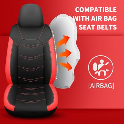 Car Seat Cover (N2 Black Red / Full Set)