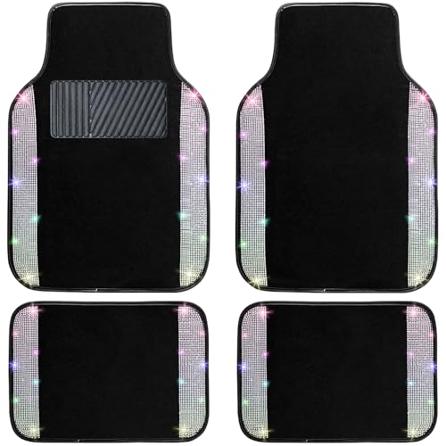 Multicolor Bling Car Floor Mats Full Set (Multicolor Diamond / Car Floor Mats (4 Pieces))