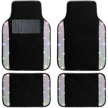 Multicolor Bling Car Floor Mats Full Set (Multicolor Diamond / Car Floor Mats (4 Pieces))