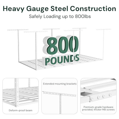 3x6 Garage Storage Overhead Rack Organization (White / 3*6 FT - 1 Pc)