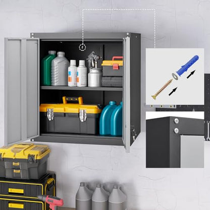 Garage Wall Cabinet (27.95"H Wall Cabinet / Black&grey)