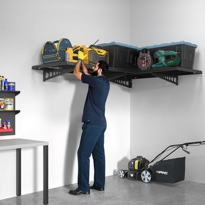 2 Pack 2x4ft Corner Wall Shelving Garage Storage Rack (Black / 2pack-2x4ft)