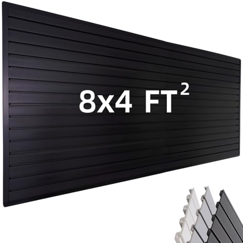 Slat Wall Paneling Garage Wall Organizer (Black / 8x4ft)
