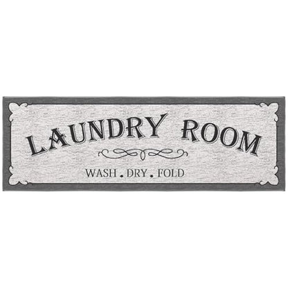 20" x 53" Laundry Room Rug (Laundry Gray Text)