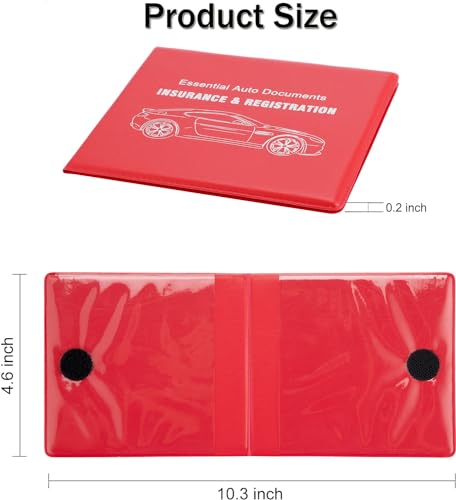 Car Registration and Insurance Card Holder (Leather Red)