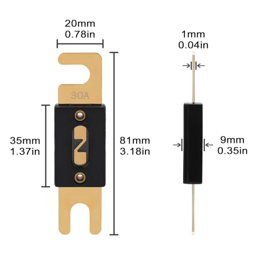 30A ANL Fuse 30 Amp Inline Blade Fuses 32V for Car Audio Inverter Automotive Stereo (30A)