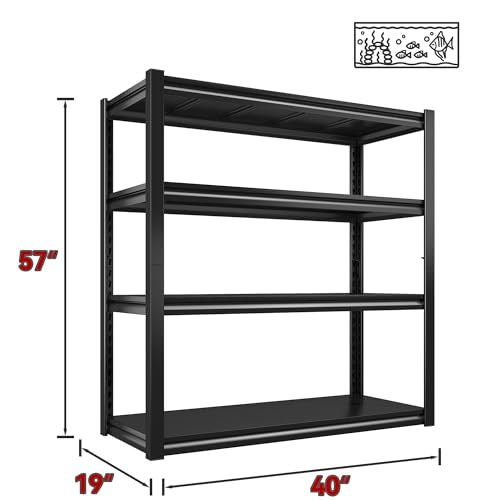 40" W Storage Shelving with Steel Panels for Garage Basement Shed