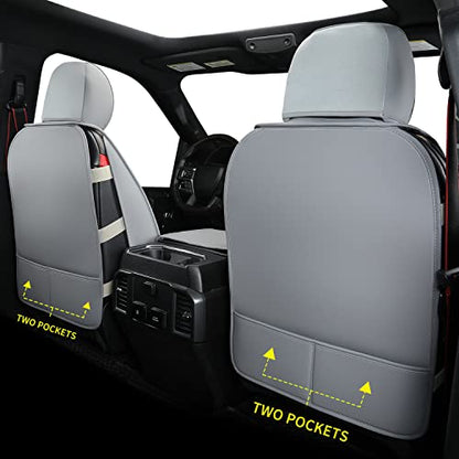 F150 Faux Leather Seat Covers Fit for 2015 ((2015-2026) Full Set / Black&Gray)