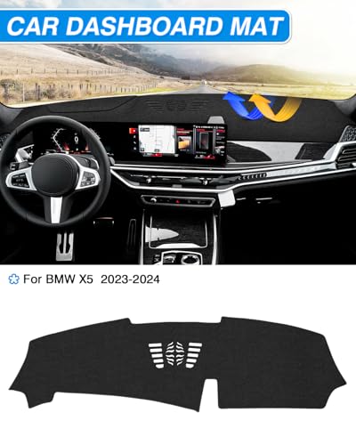 Black Dash Cover for BMW X5 2023 2024 2025 2026 Dashboard Cover Mat (60*33(BMW X5 23+))