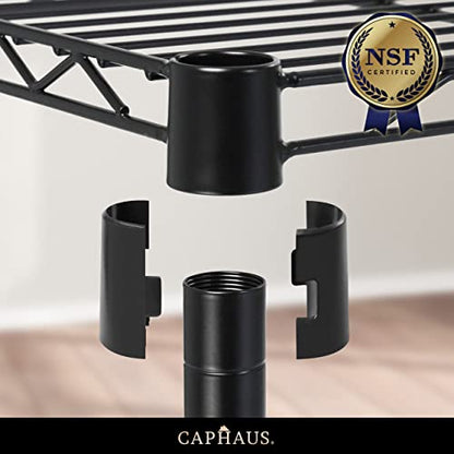NSF Adjustable Height Wire Shelving Unit w (5-tier / W/ Wheel W/ Liners)