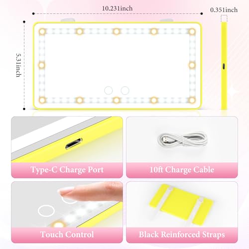 Car Sun Visor Vanity Mirror (Yellow / 1PCS)