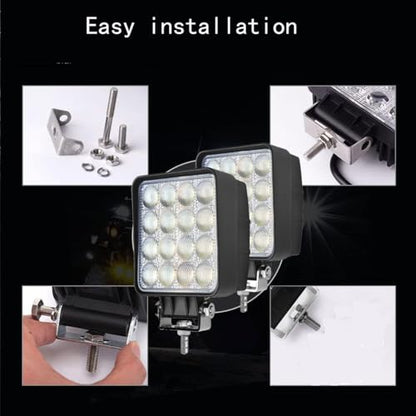2 PACK 48W 4x4 LED Work Ultra Flood Lights