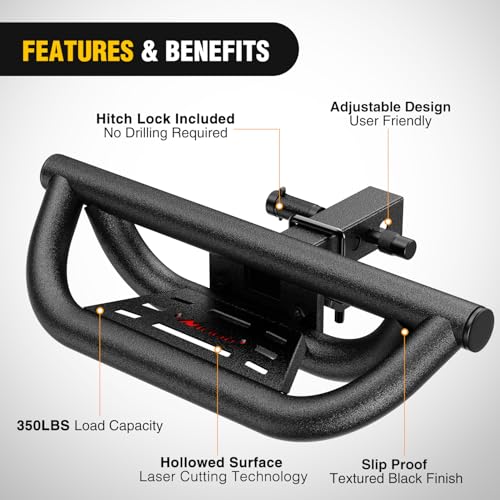 Drop Hitch Step 2" Receiver Universal for Pickups Trucks SUVs ATVs (Hitch Step Drop)