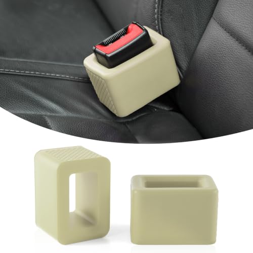 2PCS Seat Belt Buckle Holder (Beige)
