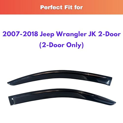 Rain Guards Fit for 2007 (2007-2018 Wrangler JK 2-Door)