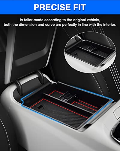 Center Console Organizer for 2022 2023 2024 Hyundai Tucson Accessories Armrest Storage Box Secondary Insert Tray with 2 Color Mats (2022-2024 Hyundai Tucson)