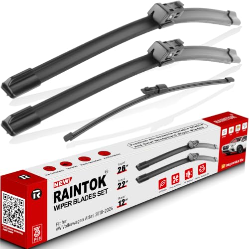 Windshield Wiper Blades Replacement for VW Volkswagen Atlas 2018 (26"+22"+12")