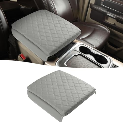 Center Console Cover Armrest Cover Cushion Fits Dodge RAM 1500 2500 3500 2009 2010 2011 2012 2013 2014 2015 2016 2017 2018 (PVC Leather-Grey / for Bucket Console 2009-2018 Ram)