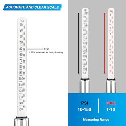 2 Pack Dual Head Tire Pressure Gauge 10 (2pc Tire Pressure Gauge)