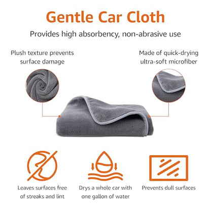 Super Absorbent Microfiber Car Drying Towel (Gray / 36"L x 25"W)