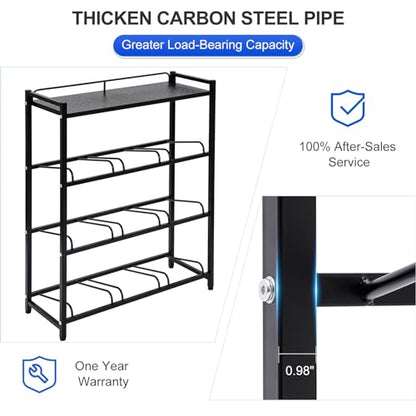 5 Gallon Water Bottle Holder 9 (Black / 9 Slot with top shelf)