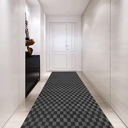 Custom Size Backed Non (Gray Checkered / 4FT*7FT)