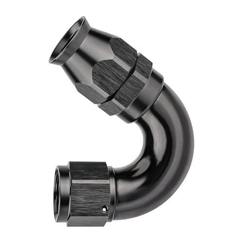8AN 150 Degree PTFE One Piece Full Flow End Hose Fitting Aluminum Black (8AN / 150 Degree)