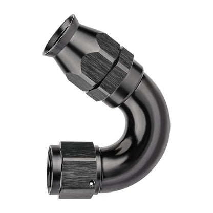 8AN 150 Degree PTFE One Piece Full Flow End Hose Fitting Aluminum Black (8AN / 150 Degree)