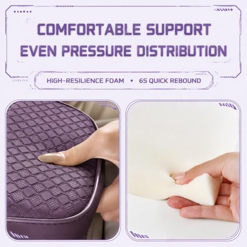 Car Center Console Armrest Cushion with USB& Type (Burgundy)