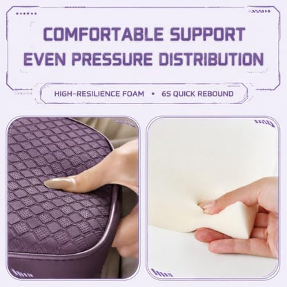 Car Center Console Armrest Cushion with USB& Type (Burgundy)