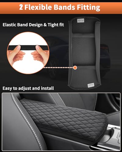 Custom for 2023 2024 2025 2026 Toyota Prius Center Console Cover Armrest Cover Cushion Pad Cover 2025 Prius XW60 5th Accessories Middle Console Arm Rest Protector PU Leather Anti (for 2023-2026 Toyota Prius)