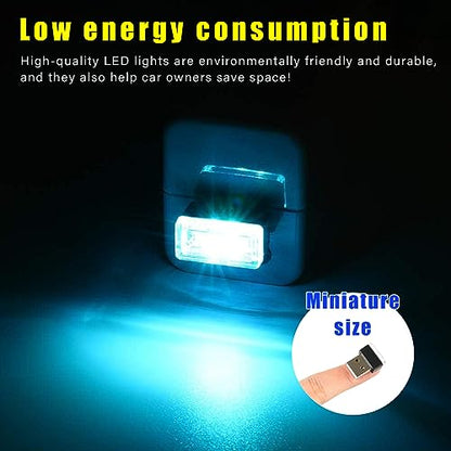 4 PCS USB LED Car Interior Atmosphere Lamp (Ice Blue)