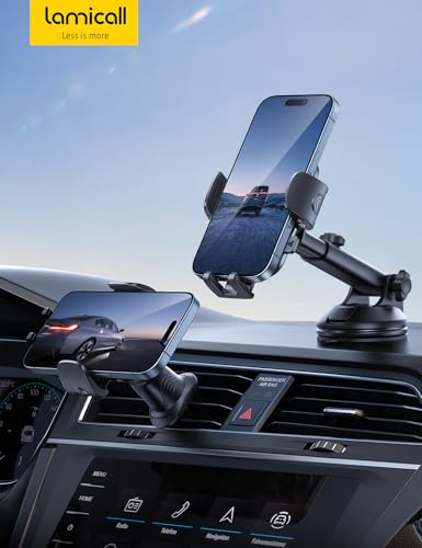 Car Phone Holder Dashboard Vent Windshield 70 LBS Suction 3 (Black)