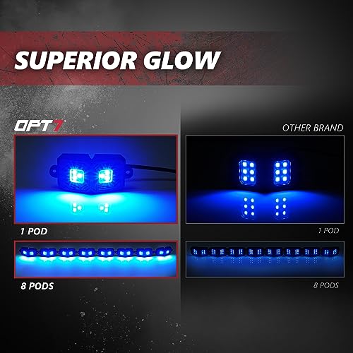 Photon 8 Pod RGB LED Aluminum Rock Lights (8PCS RGB (Black Pod) / RGB Black Pod)