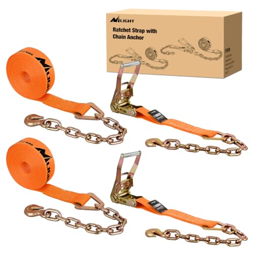 Chain Ratchet Straps 2" x 27' (2Pcs 2in x 27ft Chain Ratchet Straps)