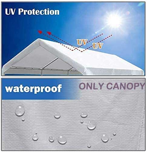 12'x20' Carport Canopy Replacement Cover White (White / 12'x20')