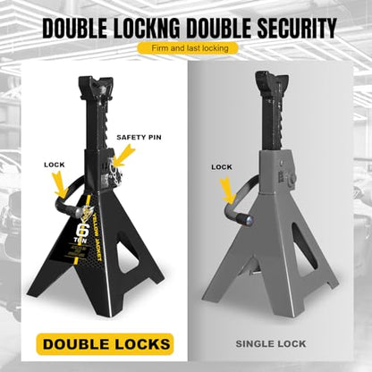 Jack Stands 6 Ton with Double Locking for Lifting Car SUVS (black / 6 ton double locking)