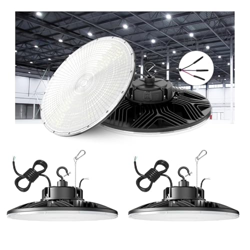 150W UFO-LED-High-Bay-Light,UL Listed 5000K Daylight 21000LM,0-10V Dimmable LED High Bay Lights,IP65 Waterproof Commercial Bay Lighting Fixture AC100-277V for Warehouse(3 Pack) (150W)