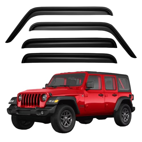 Window Visors Rain Guards for 2007 (2007-2018 Jeep JK)