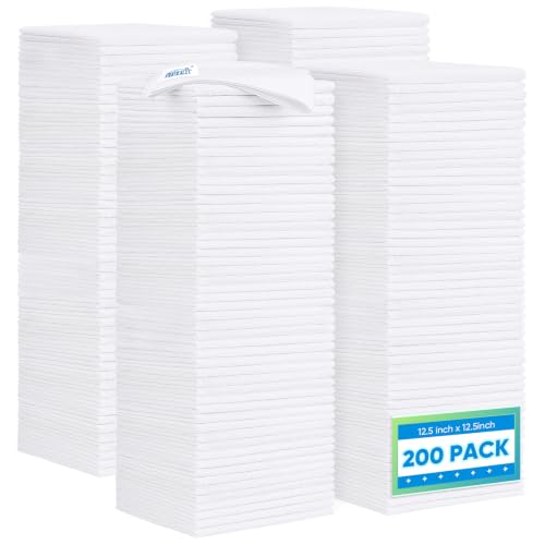 White Microfiber Cleaning Cloth 200PK (White / 12.5 x 12.5 Inch)