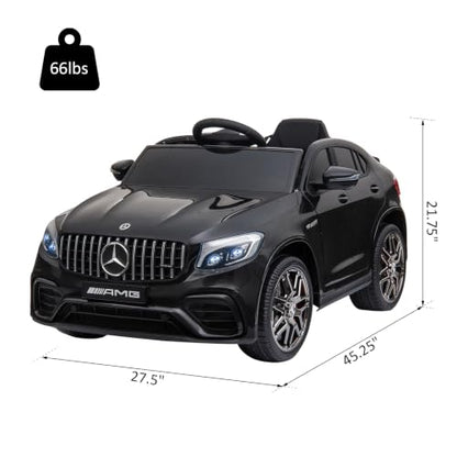 12V Toddler Ride On Car Mercedes Benz AMG GLC63S Coupe 2 Speed Black (Black)